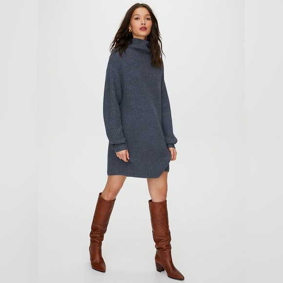 Aritzia Dresses & Skirts - Aritzia Wilfred Montpellier Sweater Dress Dark Grey